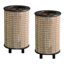 Par de Abajures Japoneses de Bambu