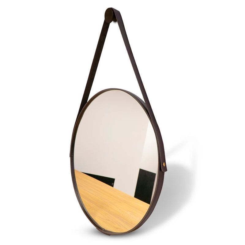 Espelho Adnet Costurado Com Alça De Couro