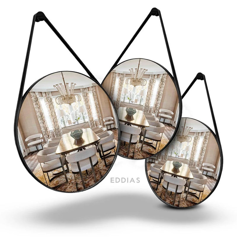 Espelho Adnet Costurado Com Alça De Couro